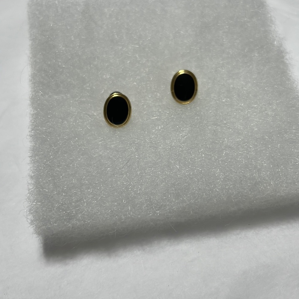 Black and gold stud earrings